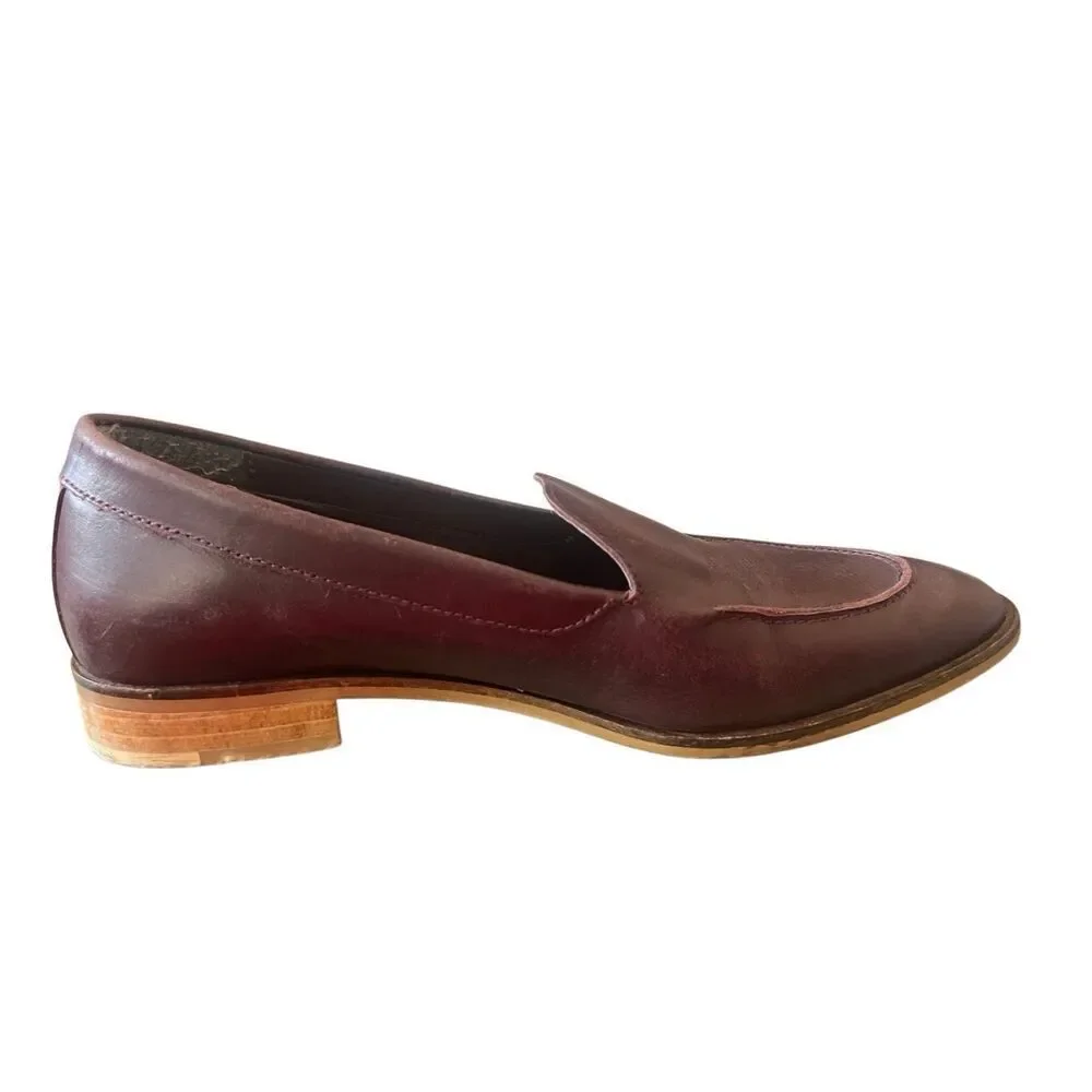 Everlane Women's The Modern Day Leather Pointed Toe Loafer Mule Burgundy Sz 9